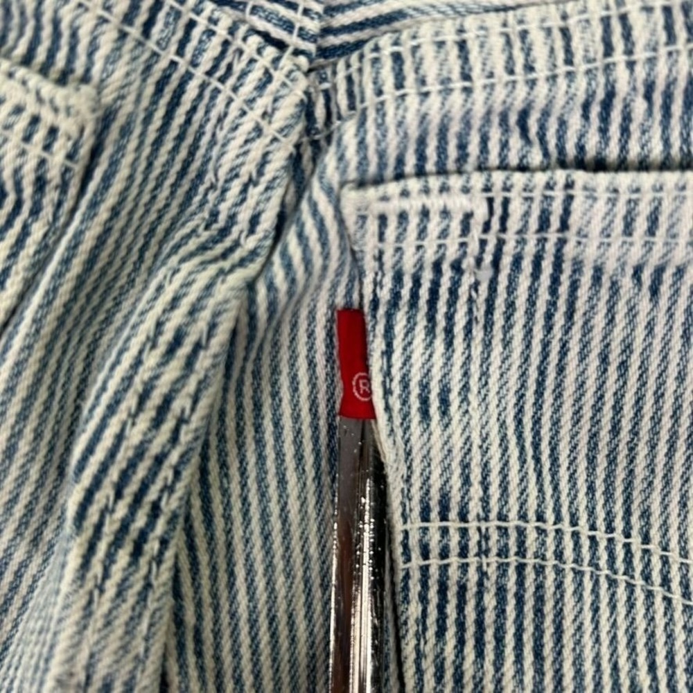 Vintage Levis 501XX Button Fly High Waisted Jean Women Hickory Stripe Denim READ - Picture 6 of 13